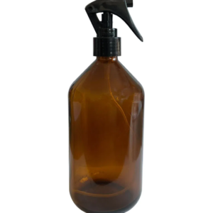 FRASCO DE VIDRO ÂMBAR 500ML COM MINI GATILHO (5 PEÇAS) - PRETO