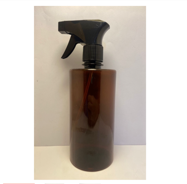 Kit 01 Frasco Pet Âmbar 500ml C/Gatilho Borrifador